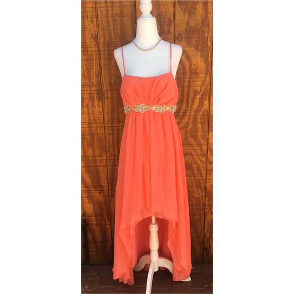 Eureka Fashion - Chiffon Hi-Low Gown - Picture 2 of 9